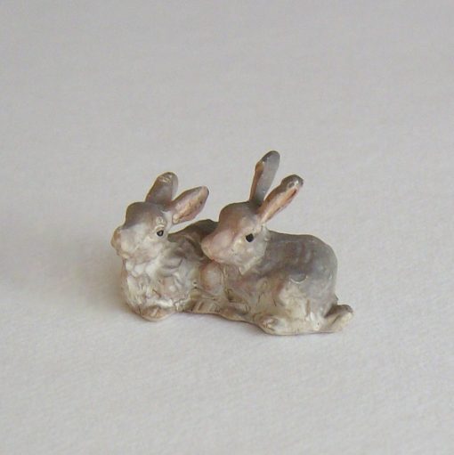 Krippenfiguren Krippenzubehör Hasen Hasenpaar Zwergkaninchen Tierfiguren