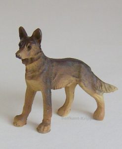 Krippenfiguren Krippenzubehör stehender Schäferhund Hund Tierfigur
