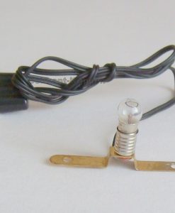 Krippenelektrik Birne E10 in Stegfassung aus Metall mit Fahne, Sockel, Kabel, Metallfassung, Krippenzubehör, Beleuchtung