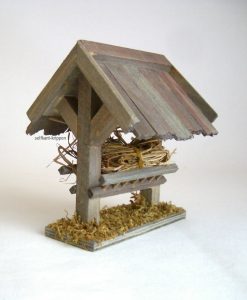 Futterkrippe mit Dach, Futterraufe 13 cm