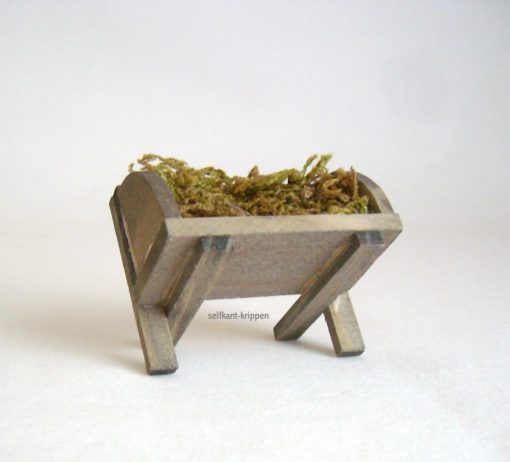 Futterkrippe, Futterraufe mit Moos, 6 cm, Krippenzubehör