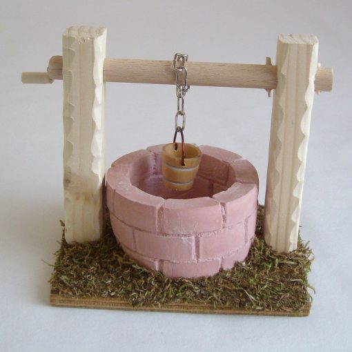 Krippenzubehör Brunnen, Hofbrunnen, Handarbeit, Krippendekoration, Mini-Garten