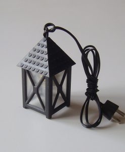 Krippenzubehör beleuchtete Laterne, Stalllampe, weiß, klar, 5 cm, Krippenelektrik, Krippenbeleuchtung, Krippendekoration
