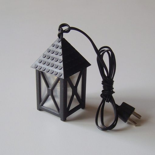 Krippenzubehör beleuchtete Laterne, Stalllampe, weiß, klar, 5 cm, Krippenelektrik, Krippenbeleuchtung, Krippendekoration