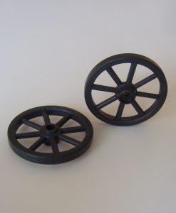 Krippenzubehör 2 Stück Räder, Ersatzrad, Wagenrad, 7 cm, Rad, Kunststoff, schwarz, Krippendeko