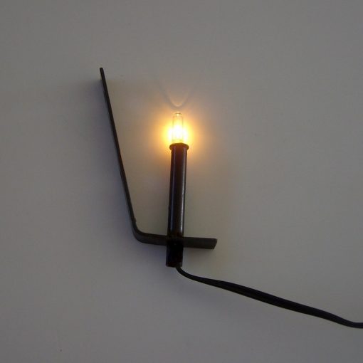 Krippenelektrik, Krippenzubehör, Glühdiode, Fackel mit Wandhalterung, Wandfackel mit Beleuchtung, Krippenbeleuchtung, Puppenhaus,