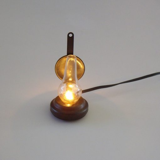 Krippenbeleuchtung Krippenzubehör Petroleumlampe, Laterne, Wandlampe, Krippenelektrik, beleuchtet, ca. 5cm