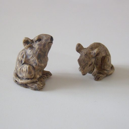 Krippenfiguren Mäuse, Maus, Mäusepaar, 1,5 - 2 cm, Zusatzfiguren, Tierfiguren, Krippenzubehör, Mini-Garten, Krippendeko, Ratten