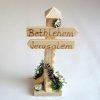 Krippenzubehör Wegweiser Hinweisschild 15 cm Straßenschild, Bethlehem, Jerusalem, Krippendekoration