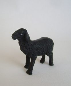 Krippenfiguren schwarzes Schaf, stehend, 4,5 cm, Tierfigur, Krippenzubehör, Krippendeko, Mini-Garten