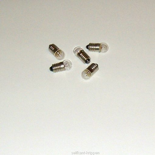 Krippenzubehör 5 Stück Ersatzbirnen E5 weiß, 3,5V Krippenelektrik, Ersatzbirnchen, klar