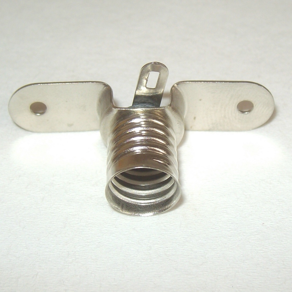 Krippenzubehör Birne E10 in Stegfassung Metall Fahne Sockel Kabel Metallfassung