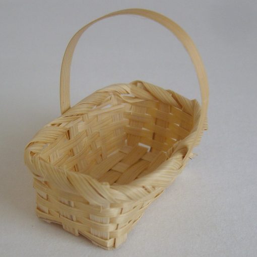 Krippenzubehör länglicher Korb, Körbchen, Krippendeko, Puppenstube, Miniatur, Kaufladen