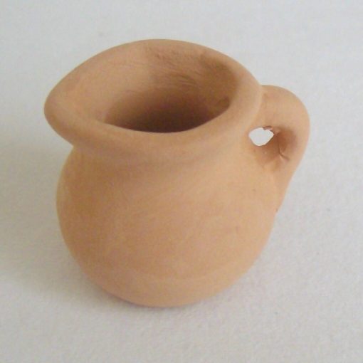 Krippenzubehör Tonkrug, Tonkanne, Kanne, Vase, dickbauchig, 22 mm, Wichtelzubehör, Puppenstube, Mini-Garten, Miniatur