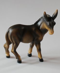 Krippenfiguren stehender Esel ca. 13 cm aus Polystone, Krippenzubehör, Zusatzfigur, Tierfigur