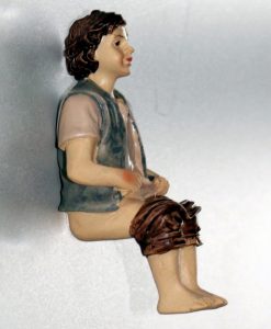 Krippenfigur Klositzer, WC Sitzer aus Polystone, ca. 8cm, Zusatzfigur, Krippendeko