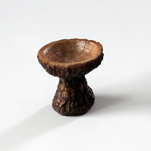 Krippenzubehör Brunnen, Vogeltränke in Holzoptik, Polystone, Mini-Garten, Krippendeko,