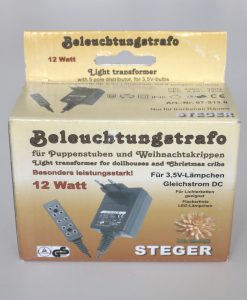 12 Watt leistungsstarker Beleuchtungstrafo, Ruhelicht, Fa. Steger, flackerfreie LEDs, Krippenzubehör, Krippenelektrik, Krippenbeleuchtung, Puppenstube,
