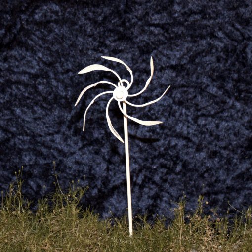 Minigarten Windrad, weiß, ca. 22 cm, Mini-Garten, Gartendeko, Miniatur, Gartenmöbel, Metall,