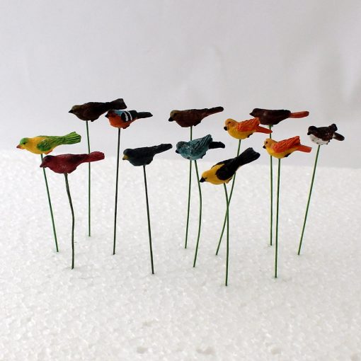 Minigarten Krippenzubehör Vogel 12 Stück im Set Vögel Mini-Garten, Modellbau, Puppenstube,
