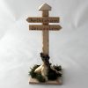 Krippenzubehör Wegweiser 19,5 cm Bethlehem Jerusalem Hinweisschild Straßenschild Krippenzubehör