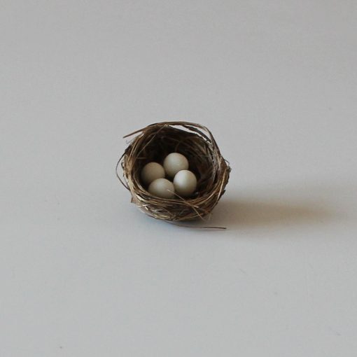 Krippenzubehör Eier im Nest Eiernest Gelege Vogelnest Minigarten