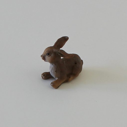 Krippenzubehör liegender Hase, Kaninchen, Krippenfigur, Mini-Garten, Tierfigur,