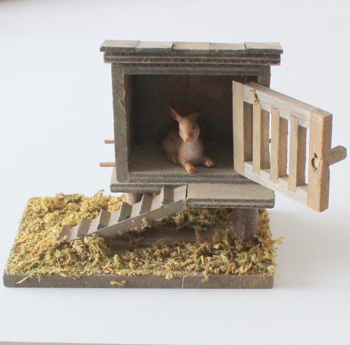 Krippenzubehör liegender Hase, Kaninchen, Krippenfigur, Mini-Garten, Tierfigur, – Bild 6