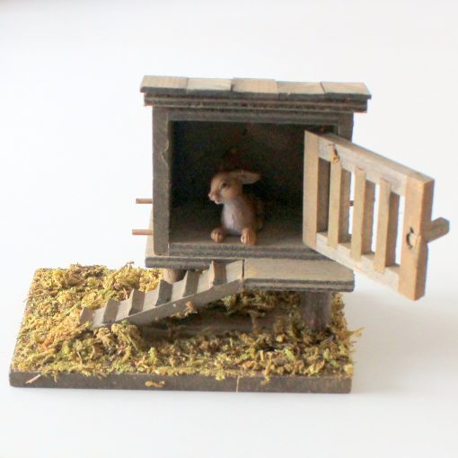 Krippenzubehör liegender Hase, Kaninchen, Krippenfigur, Mini-Garten, Tierfigur, – Bild 5