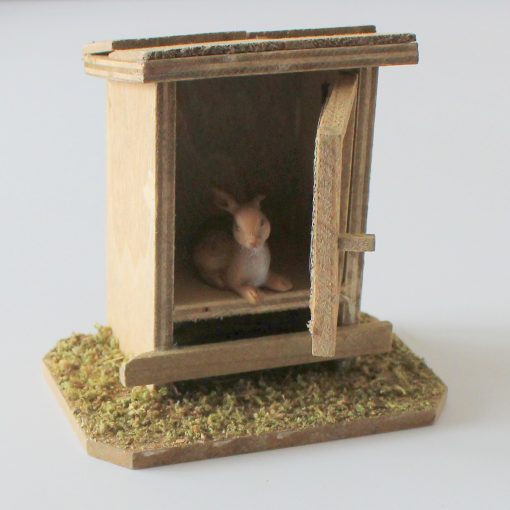 Krippenzubehör liegender Hase, Kaninchen, Krippenfigur, Mini-Garten, Tierfigur, – Bild 4
