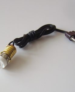 Krippenzubehör LED Birne E 10 weiß mit Kabel und Stecker, Krippenbeleuchtung, Puppenstube, Krippenelektrik, Modellbau