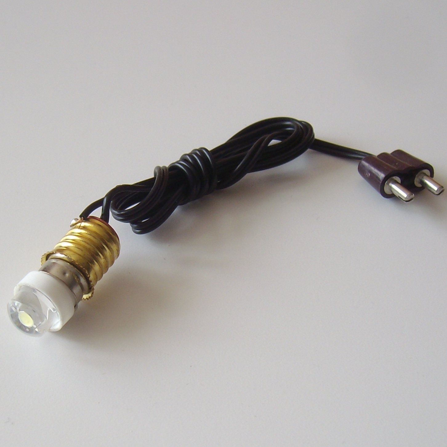 Krippenzubehör LED Birne E 10 weiß mit Kabel und Stecker