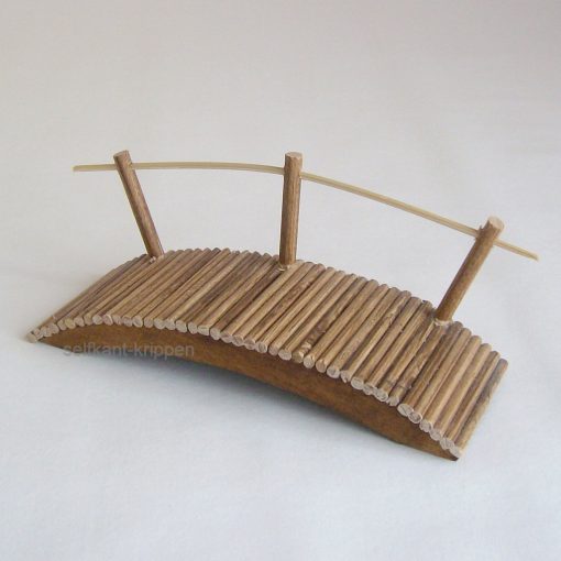 Krippenzubehör Brücke aus Rundholz, 16 cm, 1 Handlauf, Krippendekoration