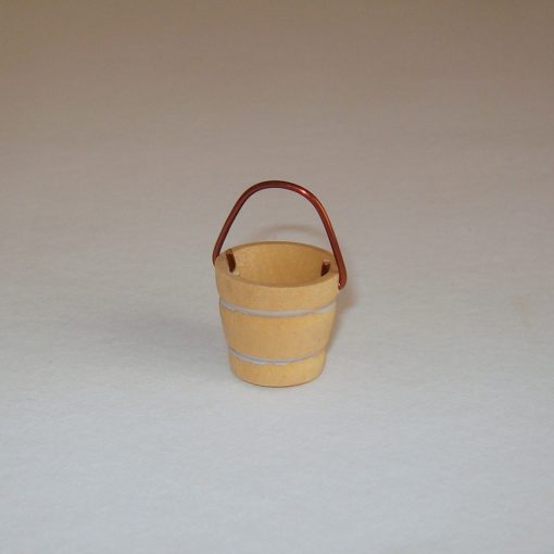 Krippenzubehör Eimer 3 cm Zuber Kübel aus Holz Krippendeko, Minigarten, Puppenstube