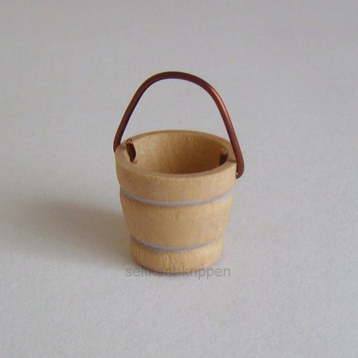 Krippenzubehör Eimer 3 cm Zuber Kübel aus Holz Krippendeko, Minigarten, Puppenstube – Bild 3