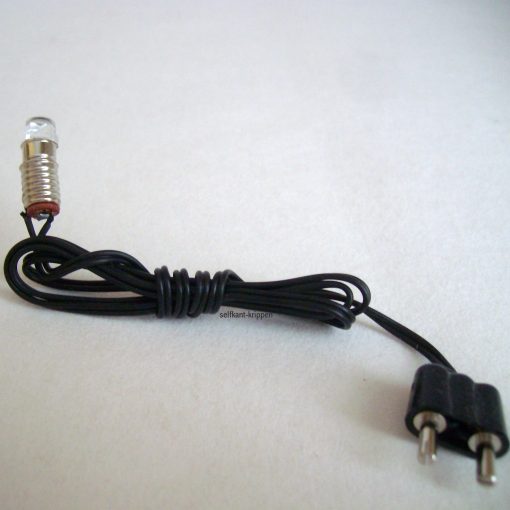 Krippenzubehör LED Birne rot E5,5 mit Kabel und Stecker Krippenbeleuchtung Krippenelektrik – Bild 3