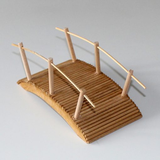Krippenzubehör Brücke aus Rundholz, 16 cm, 2 Handläufe, Krippendekoration