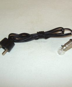 Krippenbeleuchtung, Krippenzubehör Birne E5 weiß mit Kabel und Stecker, Krippenelektrik, Lampe