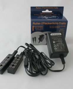 Beleuchtungstrafo mit Kerzenlicht, Ruhelicht und Flackerlicht, Fa. Steger, Krippenzubehör, Krippenelektrik, Puppenstuben, LED geeignet