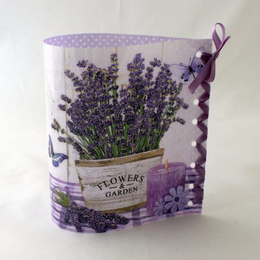 Windlicht Tischlicht Lavendel TischleuchteWindlichthülle Sommer Blumen Dekoleuchte Tischdeko Dekolampe