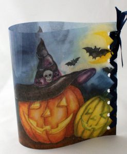Windlicht Dekolicht Kürbis mit Hut Halloween Tischlicht Tischleuchte Windlichthülle Tischdeko Dekoleuchte Herbst Kinder