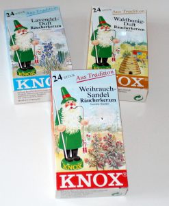 Knox Räucherkerzen Räucherkegel 3er Set: Waldhonig, Lavendel, Weihrauch - Sandel, je 24 Stück