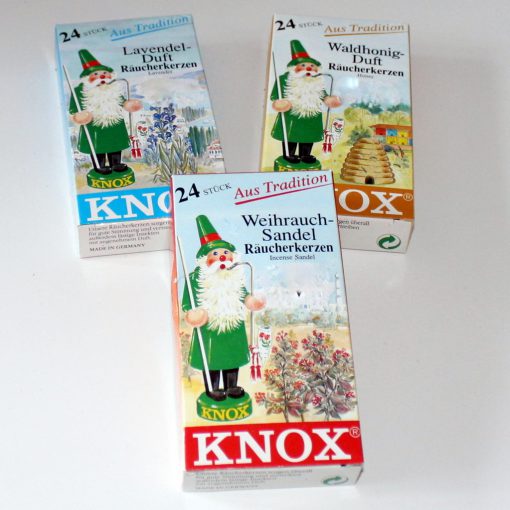 Knox Räucherkerzen Räucherkegel 3er Set: Waldhonig, Lavendel, Weihrauch - Sandel, je 24 Stück