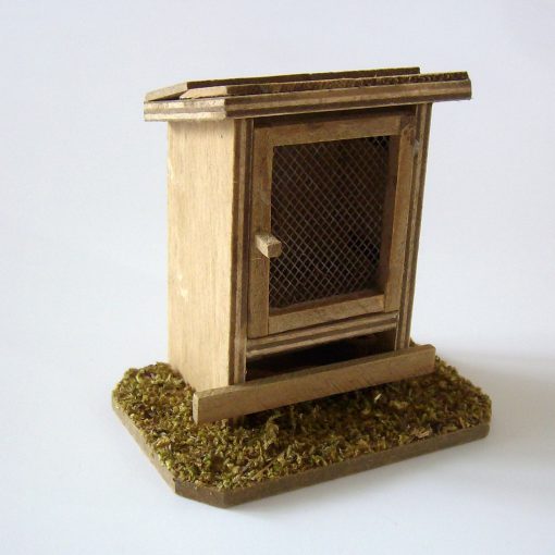 Krippenzubehör Hasenstall, 1-türig, Stall, Krippendeko, 9,5 cm, Minigarten – Bild 3