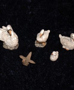 Krippenzubehör Krippenfiguren Schwan, Vogel, Enten, 5-tlg. Set, Wichtelzubehör, Zusatzfigur, Tierfiguren, Minigarten, Modellbau
