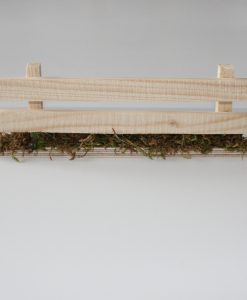 Krippenzubehör Zaun, Wiesenzaun, Lattenzaun mit Moos, 17 cm, Minigarten, Krippendekoration