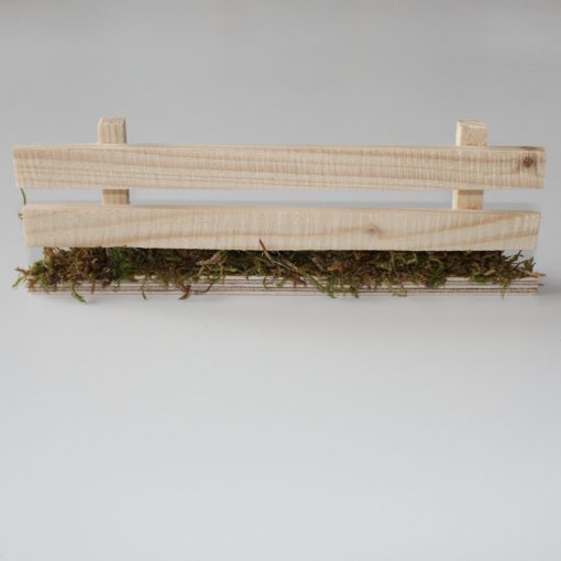 Krippenzubehör Zaun, Wiesenzaun, Lattenzaun mit Moos, 17 cm, Minigarten, Krippendekoration