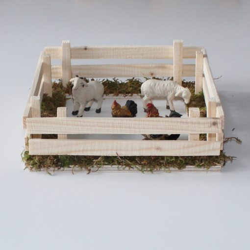 Krippenzubehör Zaun, Wiesenzaun, Lattenzaun mit Moos, 17 cm, Minigarten, Krippendekoration – Bild 2