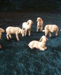 Krippenzubehör 7 Schafe im Set Schafherde Krippenfiguren 4 cm Tierfiguren Polystone