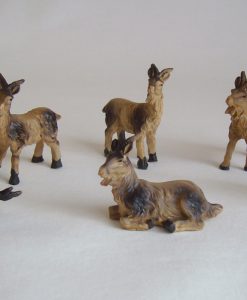 Krippenzubehör 6 Ziegen im Set Ziegenherde Krippenfiguren 3 - 6 cm Höhe Mini-Garten